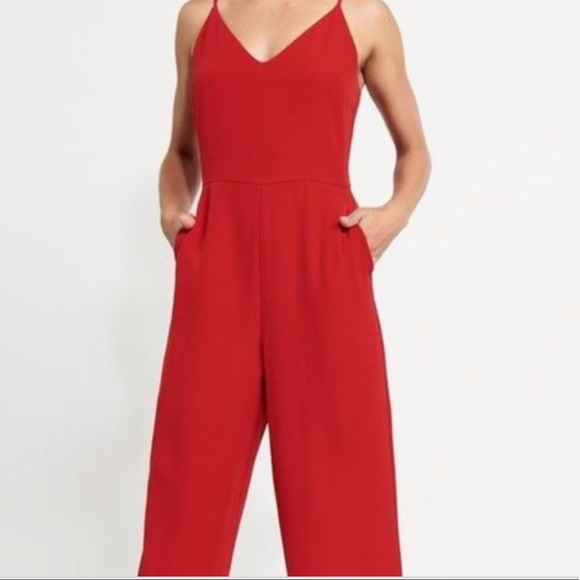 Dynamite V-Neck Wide Leg Jumpsuit - Picture 1 of 8